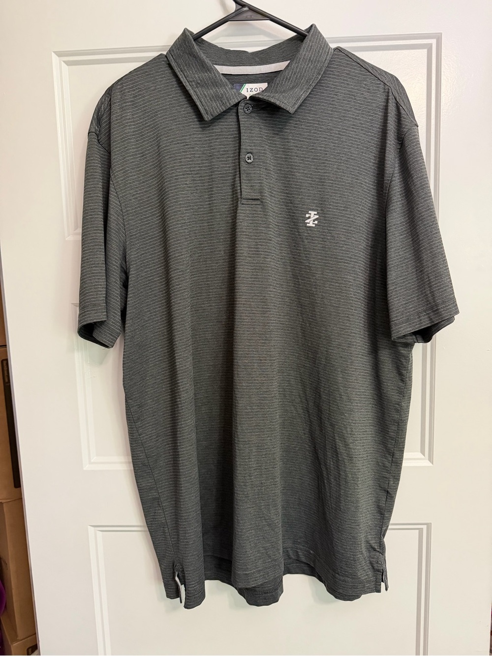 IZOD Golf Men's Charcoal Micro-Striped Polo